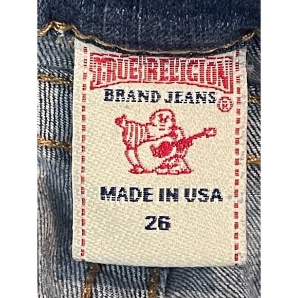 True Religion Hi-Rise Boot Cut Dark Wash Womens Jeans Size 26 Flap Pockets - Picture 11 of 13